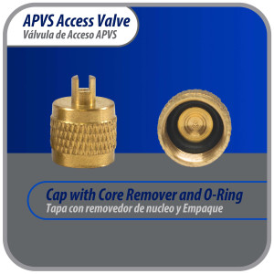 Appli Parts APVS-14182K10 10 Pack 1/4 in SAE Access Schrader Valve x 1/8 ODF x 2 in Copper Stem with Valve Core and Cap with gasket and core remover for AC and refrigeration systems