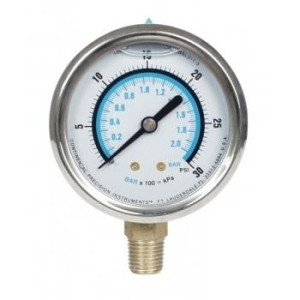 Liquid Filled Gauge (Glycerine) 1/4" Npt Mount 0-200psi (0-14 Bar) Uniweld Gsl315-3