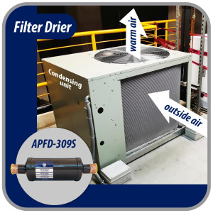 Appli Parts APFD-309S 1-1/8 in Liquid Line Refrigerant AC Filter Drier hvac Refrigeration 309S ODF Sweat Solder connection universal unidirectional 11in long 3in wide