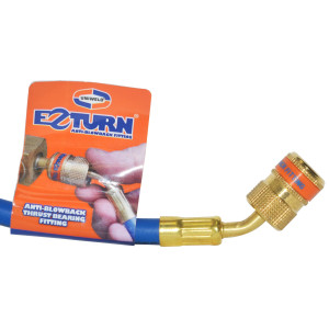 Uniweld EZM3B Manifold Hose 36 in, Blue, 1/4 x 5/16 in Connections, CFC,HCFC,HFC,R410 Ez-Turn Anti-Blowback