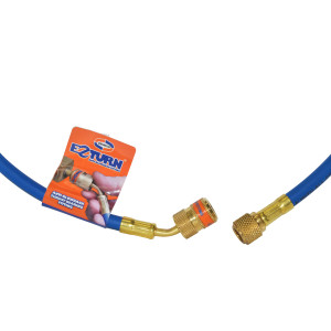Uniweld EZM3B Manguera Manometro 36 pulg, 90 cm, Azul, Conexiones 1/4 x 5/16, CFC,HCFC,HFC,R410 Ez-Turn Anti-Blowback