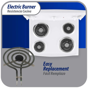 Appli Parts REC-136 Range Heater Element 3 Turns, 6 in, 110 V, Universal Replacement SP111YA, TS3W6111, SU207, S36Y11-120V and others