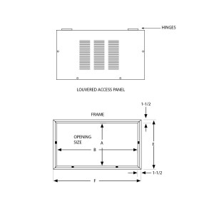 Panel de Acceso al Techo Marco Exterior 27-1/2 in x 43 in  Abertura 24-1/2x 40 Sin Persianas First Co 965-1