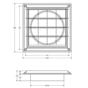 Lambro 361B Rejilla de Ventilacion Marron 6 in para Salida de Extractor A Través de Pared con Aletas Antirretorno Perfil Bajo Plastico con Proteccion UV para Bano y Cocina