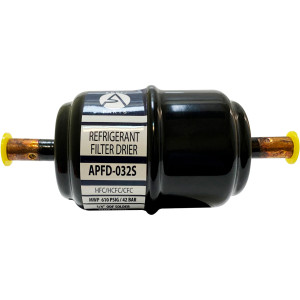 Appli Parts APFD-032S Filtro Secador 1/4 pulg para linea Liquido para Sistemas de Refrigeracion y aire acondicionado 032S ODF Soldable Universal Unidireccional 102mm Largo 25mm Ancho  