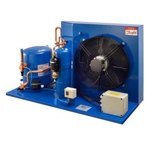 Danfoss OP-HJZ019D39Q Condensing Unit Microchannel Coil 1.5HP MBP 230V/3Ph/60Hz R134a,R404A,R448A,R449A,R452A,R513A POE Oil 1 Fan with Reciprocating Compressor MTZ19-3 115N0270  
