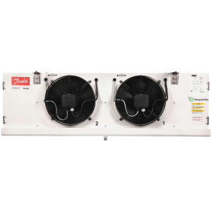 Danfoss 114U0012 Evaporator Optyma LMBP R404 8.4K Btu/hr at 25F SST MBP 7.1K Btu/hr at -20F SST LBP Electric Defrost 6FPI Low Profile 2 x 12in ECM Fans DACC RX L084.1A4/E1 230V/1Ph/60Hz 
