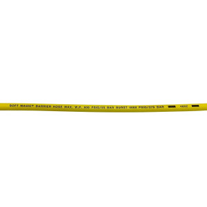 Uniweld H6BVY Manguera Manometro 72 pulg, Amarilla, Conector Curvo 45, con Llave de Paso, conector 1/4 pulg