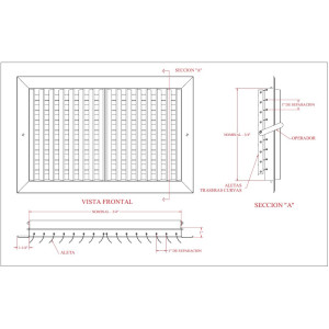 Rejilla de Inyeccion Persiana  de Aluminio Blanco 16 x 06 in. Vermont SM16X06 Rejilla de Inyeccion Persiana  de Aluminio Blanco 16 x 06 in. Vermont SM16X06