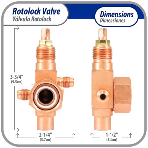 Appli Parts APRV-VA06 Rotolock Valve V06 1 in x 1/2 in ODF solder connection Universal replacement valve will work for refrigeration and air conditioning systems