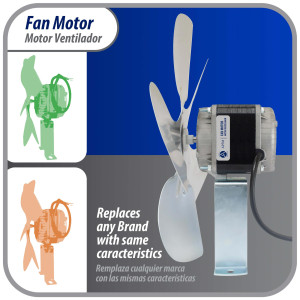 Appli Parts APFM-252E 25W Condenser and Evaporator Fan Motor 220V 60Hz 1.0A, Includes 12in Aluminum Fan Blade and Mounting Base, Universal Replacement for Commercial Refrigeration Units