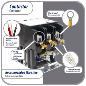 Appli Parts APAC-350240 Contactor 3 Polos 50A 240V Bobina Repuesto para Compresores de CA y Aplicaciones Electricas Certificacion UL E476929 de Trabajo Pesado