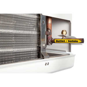 Danfoss 114U0000 Evaporator Optyma MBP 5K Btu/hr at 25F SST R404 Air Defrost 6FPI Low Profile 1 x 12in ECM fan DACC RX L050.1A4/A1 230V/1Ph/60Hz
