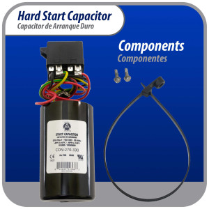 Appli Parts APHS-3 4 to 5 TON Hard Start kit 208-265 V, 1 Ph for air conditioner includes Capacitor 270-324mfd 330V and Potential Relay for Air Conditioner scroll and reciprocating compressors