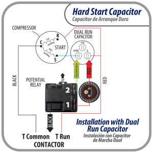 Appli Parts APHS-3 4 to 5 TON Hard Start kit 208-265 V, 1 Ph for air conditioner includes Capacitor 270-324mfd 330V and Potential Relay for Air Conditioner scroll and reciprocating compressors
