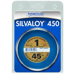 Lucas Milhaupt Silvaloy 450 45% Silver Solder Brazing Alloy 1/16 in diameter wire 1oz 98000