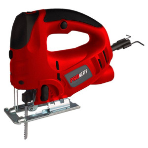 Promaker Jig Saw PRO-SC800 Voltage - Frequency: 120V - 60Hz Amperage: 7.0AMP Power: 800W Speed: 800-3000spm Bevel Cut: 0-45 Cutting capacity: 100mm (wood) 10mm (steel) Cord: 6.5ft