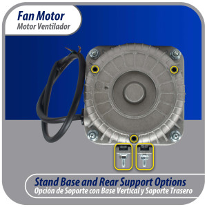 Appli Parts APFM-52E 5W Condenser and Evaporator Fan Motor 220V 60Hz 0.2A, Includes 8in Aluminum Fan Blade and Mounting Base, Universal Replacement for Commercial Refrigeration Units