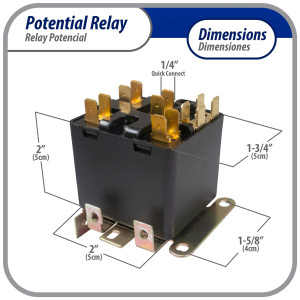 Appli Parts APPR-069 Relay Potencial 069, Voltaje de Bobina 332 V, Recogida Minima 180 V, Recogida Maxima 193 V, Caida Maxima 105 V, 50/60Hz Remplazo universal para refrigeracion y aire acondicionado