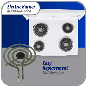Appli Parts WB30K10002 Surface Burner Heating Element 3 turns, 6 in, 3 turn, 1250 W, 240 V, Replaces GE General Electric 2391B, 404064, 8053265, 9761348, 316439800, 318372210, 5303015716, 5303310281