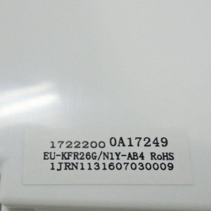 Display para equipos de aire acondicionado mini split pared alta unidad interna Evaporador 17222000A17249 EU-KFR26G/N1Y-AB2.JD.GN.WXXS.XS2.8 RoHS Puede Incluir 17122000A13927 Sirve ecox
