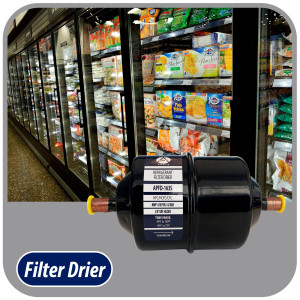 Appli Parts APFD-163S 3/8 in Liquid Line Refrigerant AC Filter Drier hvac Refrigeration 163S ODF Sweat Solder connection universal unidirectional 7in long 3in wide