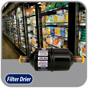 Appli Parts APFD-084S 1/2 in Liquid Line Refrigerant AC Filter Drier hvac Refrigeration 084S ODF Sweat Solder connection universal unidirectional 6in long 2 in wide