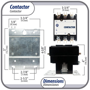 Appli Parts APAC-37524 Contactor 3 Polos 75A 24V Bobina Repuesto para Compresores de CA y Aplicaciones Electricas Certificacion UL E476929 de Trabajo Pesado