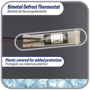 Appli Parts APBT-S2013 Bimetal Thermostat Asian Type 2 Wire Open 55 F and Close 32 F, with brown and black wires, Reference BIM-2013 / Thermodisc