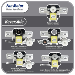 Appli Parts APFM-329 20 W Fan Motor, 110 V, 50/60 Hz, 0.48 A, 3000 rpm, CW rotation Universal Fan Motor replacement intended for Refrigerator Evaporator, Blade not included