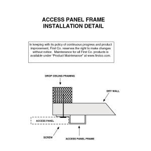 Panel de Acceso al Techo Marco Exterior 27-1/2 in x 46 in  Abertura 24-1/2x 46 Sin Persianas First Co 966-1