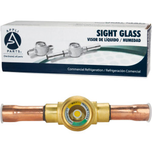 Appli Parts APSG-12AS Visor de Liquido 1/2 in, Indicador de Humedad con conexiones Soldable con cuerpo solido para Sistemas de Refrigeracion y Aire Acondicionado