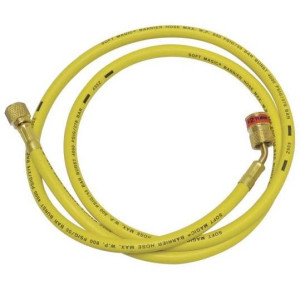 Uniweld EZM5Y Manifold Hose 60 in, Yellow, 1/4 x 5/16 in Connections, CFC,HCFC,HFC,R410, Ez-Turn, Anti-Blowback