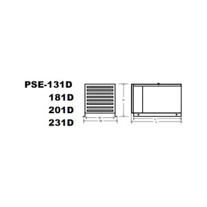 Gabinete Exteriores Unidad Condensadora Con-Pak PSE-181D, 27L x 20W x 20H in, Acero Galvanizado Embosado 20 Ga., Base Galvanizada, Bisagras, Antiviento, Alerones 45 Grados, Canal Lluvia, Sujetadores