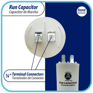 Appli Parts Condensador Capacitor de Marcha 20 Mfd uF (microfaradios) 250VAC CBB60 Cuerpo plastico para bombas de agua y otras aplicaciones Redondo UL E476928 8 cm Alto 4 cm Ancho CON-20-250-P