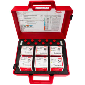 Danfoss 068Z7100 Expansion Valve Kit T 2, TE 2, includes 1 x 068Z3206, 1 x 068Z3209, 1 x 068Z3400, 1 x 068Z3403, 1 x 068Z3346, 1 x 068Z3348,1 x 068-2002, 1 x 068-2003, 1 x 068-2010,  2 x 068-2015, 2 x 068-2006, 1 x 068-2007, 1 x 068-2008, 1 x 068-2009