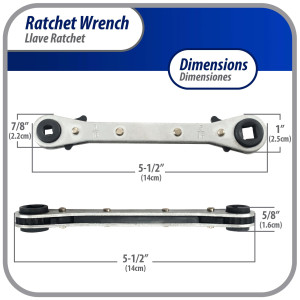 Appli Parts APT-RW122 HVAC 3/16, 1/4, 3/8 and 5/16 in service Wrench Tool with multiple size options for refrigeration square valves and other applications