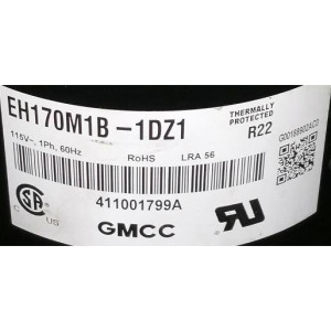GMCC Compressor rotary fixed speed 12.000Btu R22 115V/1Ph/60Hz EH170M1B-1DZ1 201400603064 11103010000480