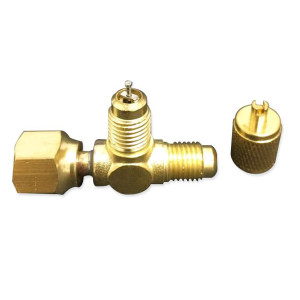 Appli Parts APAT-3X14B Access Tee Fitting 1/4 M. Flare Access x 1/4 F. Flare Swivel x 1/4 M. Flare Access Core