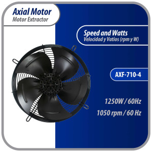 Appli Parts AXF-710-4 28 in Axial Fan Motor Guard Mounted Fan Blade 220-440 V, 3 Ph, 50-60 Hz, 1250 W, 1050 rpm, Universal replacement for Cold Room Evaporators and Condensing Units, Work Temp -22 F to 140 F