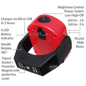 Maxxeon Workstar Cyclops Rechargeable Area Led Light Mxn00810, Supercedes Mxn00800