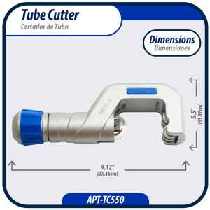 Appli Parts APT-TC550 Corta Tubo para tuberias de 1/4 a 2 pulg (5 a 50 mm) ideal para tuberias de Cobre, Aluminio, PVC y otros materiales blandos
