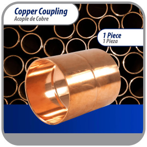 Appli Parts AP-A258 2-5/8 pulg Anillo de Cobre Accesorios de tuberia de cobre CxC Conexiones soldadas para aplicaciones de refrigeracion, aire acondicionado y plomeria Tuberia de cobre ACR y tipo L 