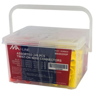 MA-Line MA06295P Teminal de Rosca Variados Incluye 100 Azules, 65 Naranja, 45 Amarillos, 30 Rojos