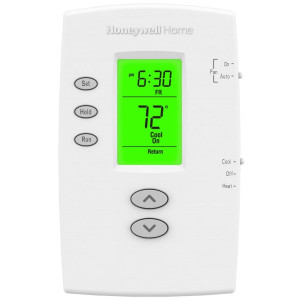 Honeywell TH2110DV1008/U PRO 2000 Termostato Vertical para Aire Acondicionado Programable 1 Calor/1 Frio Bombas de Calor o 1 Calor/1 Frio Sistemas Convencionales 5-2 Dias d eProgrmacion Pantalla LCD