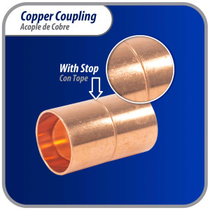 Appli Parts AP-A058B10 5/8in Wrot Copper Coupling fitting C x C Sweat connections for refrigeration, air conditioning and plumbing applications ACR and Type L copper pipe (10 x Bag)  