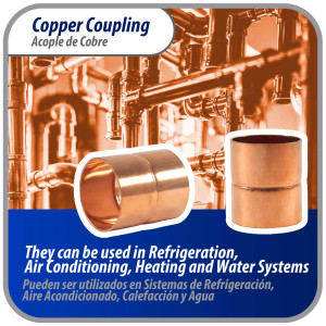 Appli Parts AP-A078B10 7/8 in Wrot Copper Coupling fitting CxC Sweat connections for refrigeration, air conditioning and plumbing applications ACR and Type L copper pipe (10 x Bag)  