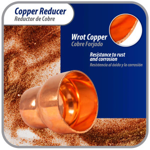 Appli Parts AP-R158118 Reductor de Cobre de 1-5/8x1-1/8 pulg Conexiones CxC soldadas para aplicaciones de refrigeracion, aire acondicionado y plomeria Tuberia de cobre ACR y Tipo L