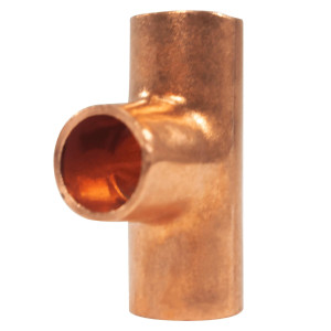 Appli Parts AP-T014 1/4 in Wrot Copper Tee CxCxC connections for refrigeration, air conditioning and plumbing applications ACR and Type L copper pipe