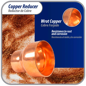 Appli Parts AP-R218138 Reductor de Cobre de 2-1/8x1-3/8 pulg Conexiones CxC soldadas para aplicaciones de refrigeracion, aire acondicionado y plomeria Tuberia de cobre ACR y Tipo L